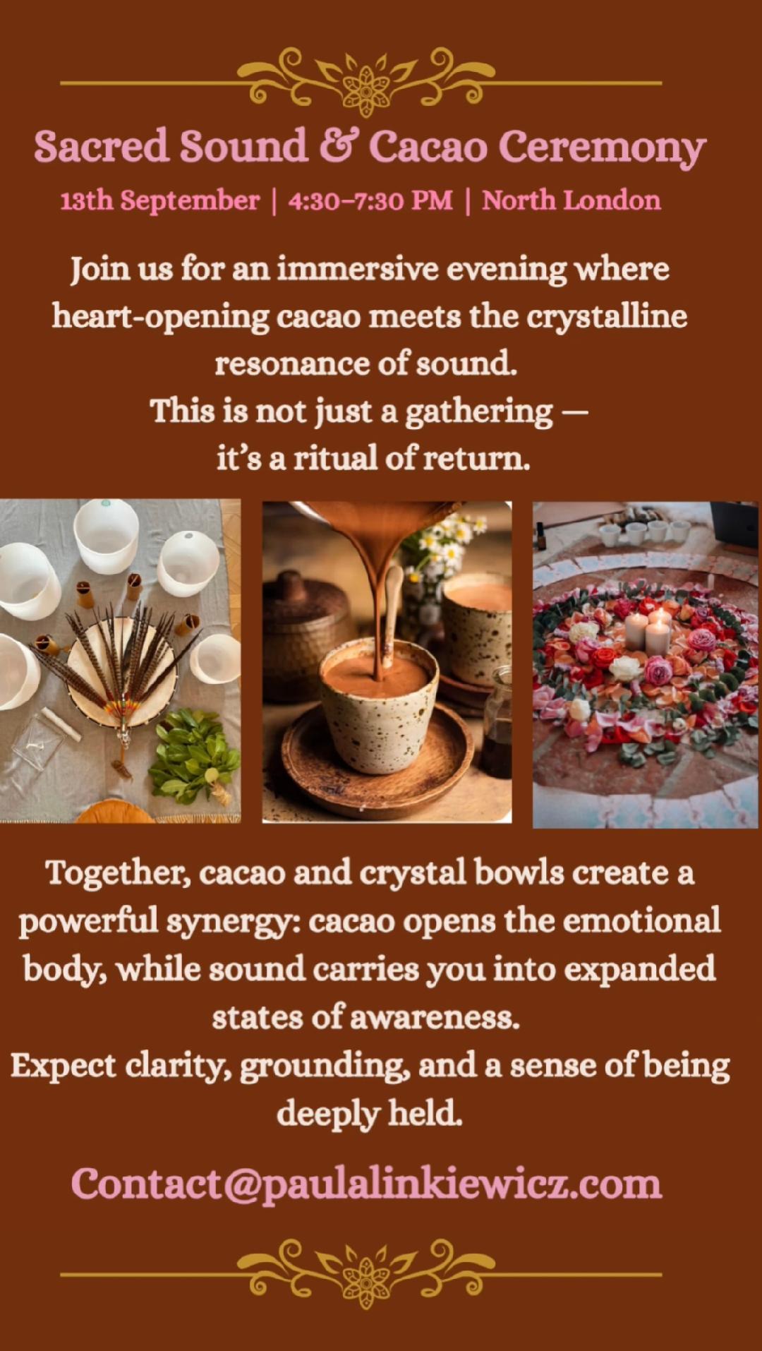 Sacred Sound & Cacao Ceremony – Paula Linkiewicz